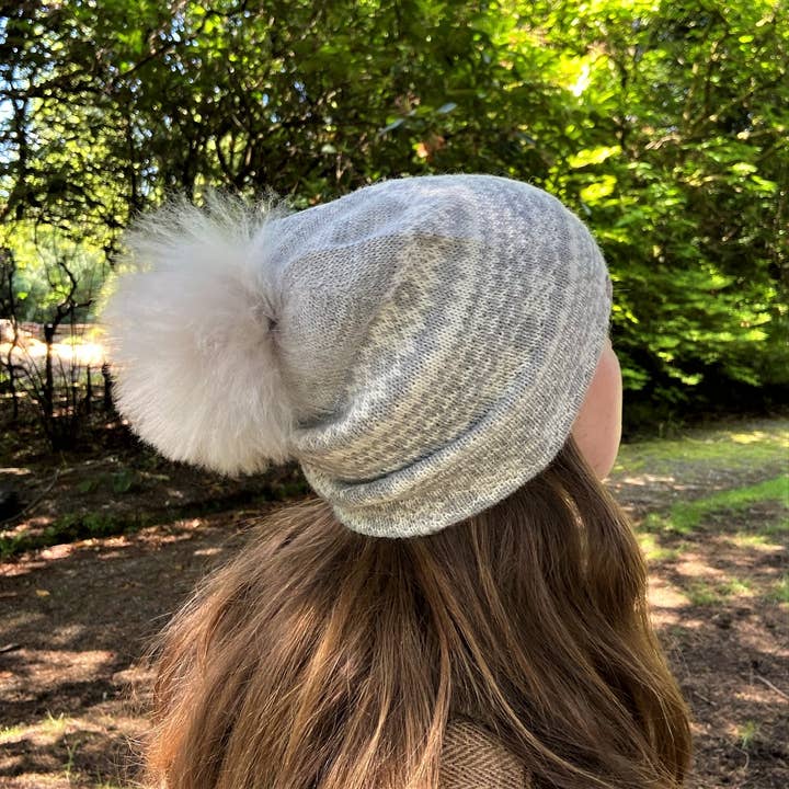 Samantha Holmes Alpaca Clothing and Gifts – wholesale Beanie – Women's – Alpaca Fair Isle Pom Pom Hat3