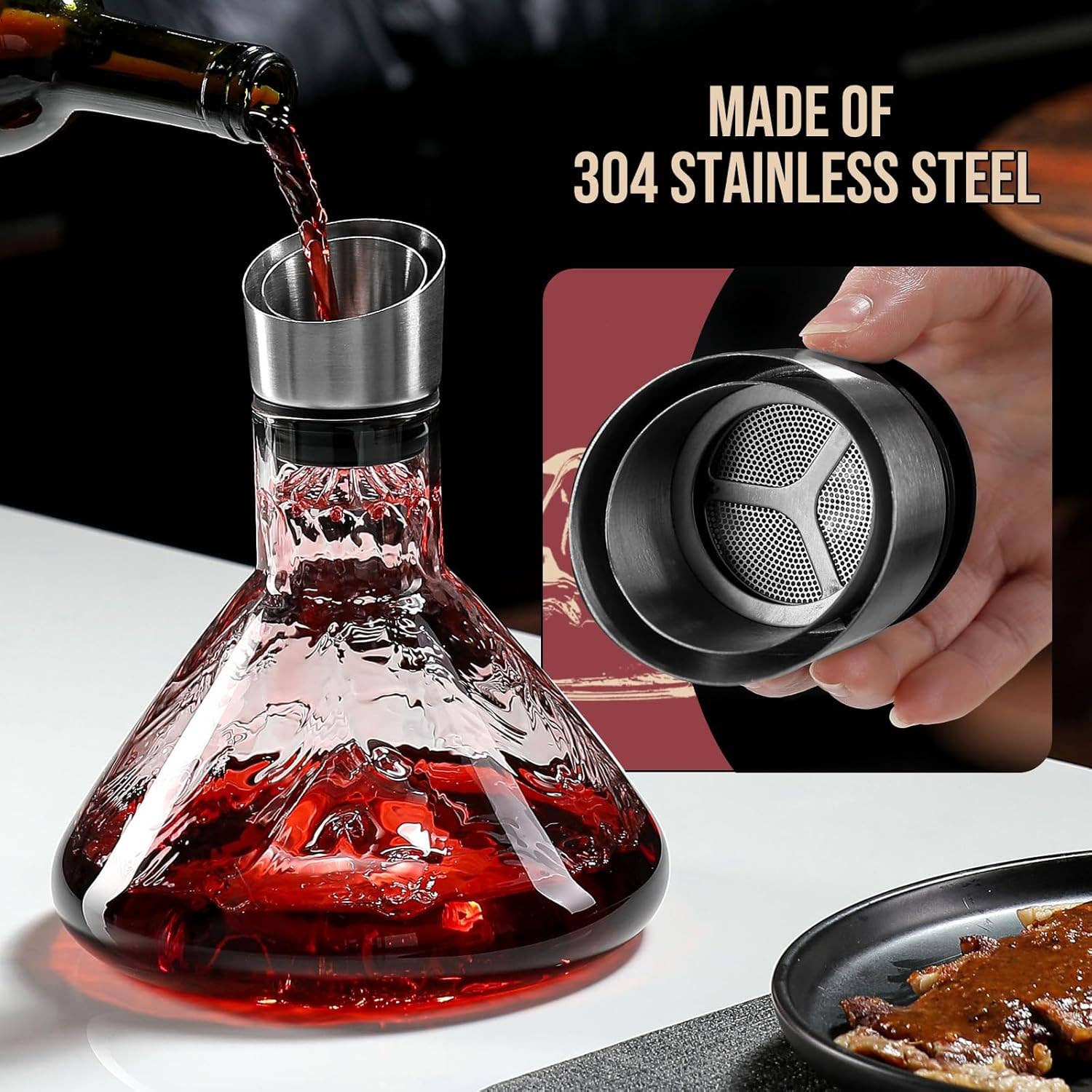 VIGOR – Engroshandel Karaffel – Isbjerg Vinkaraffel, Rødvinskaraffel med indbygget iltning5