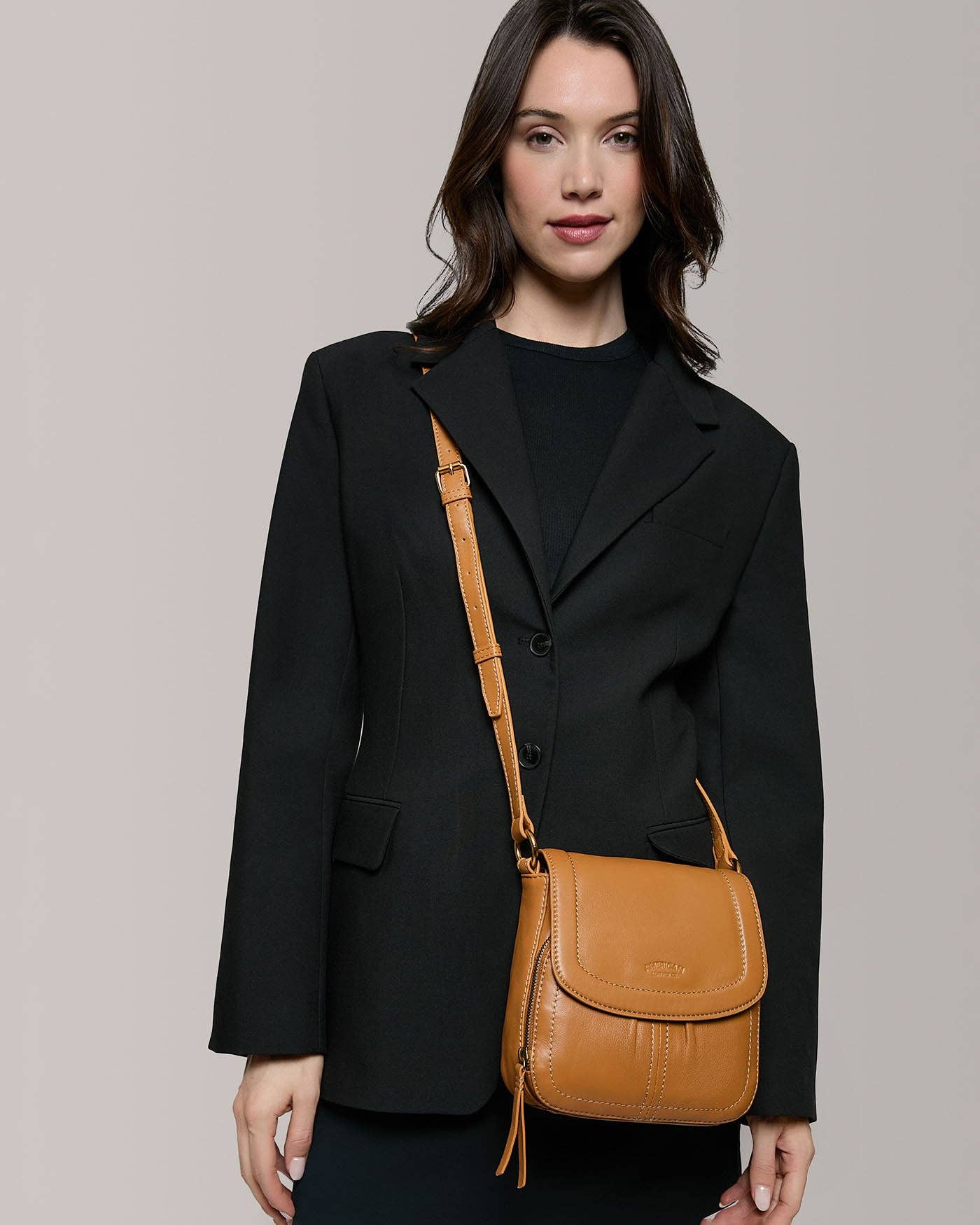 American Leather Co - Wholesale Crossbody Bag - Women's - Marino NS Crossbody2