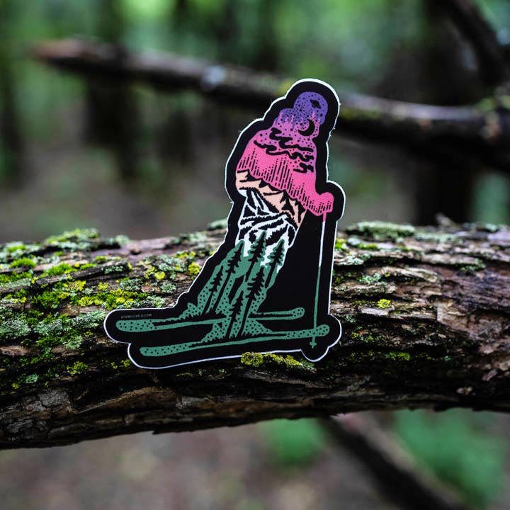 Pegatina Esquiador para venta al por mayor de Atomicchild