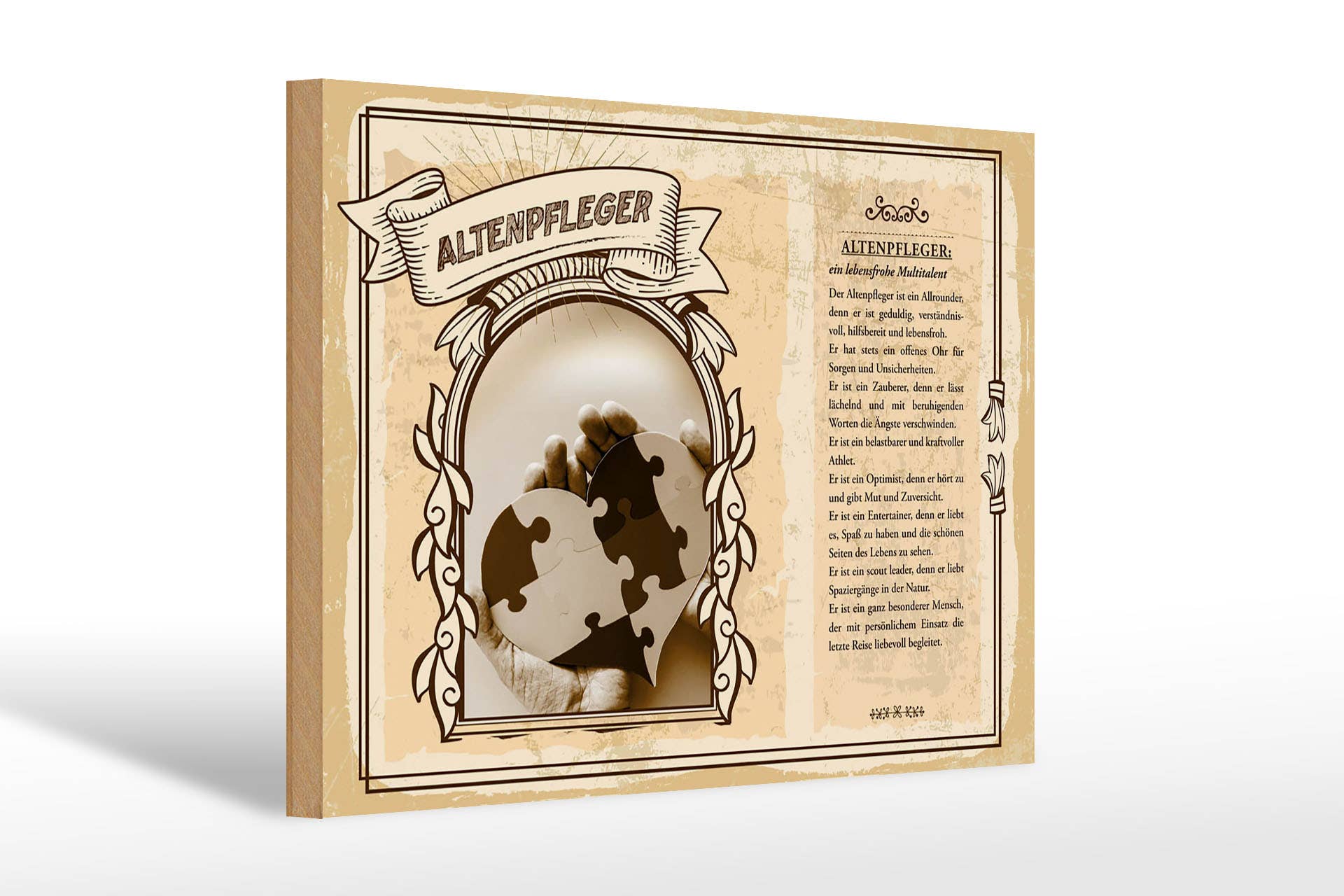 Femer - Wholesale Sign - Wooden sign Jobs 30x20cm geriatric nurse patiently helpful0