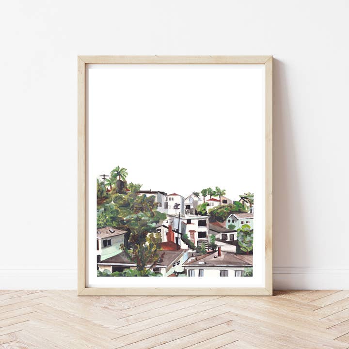 Stampa artistica Silverlake Neighbourhood, Los Angeles per la vendita all'ingrosso da parte di Medjool Studio Art Print Shop
