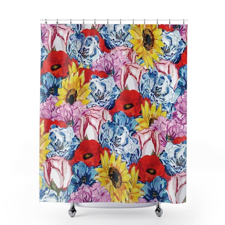 Livfull Duschdraperi med Blommönster - Liva upp Din Badrumsinredning för wholesale av Blue Cava