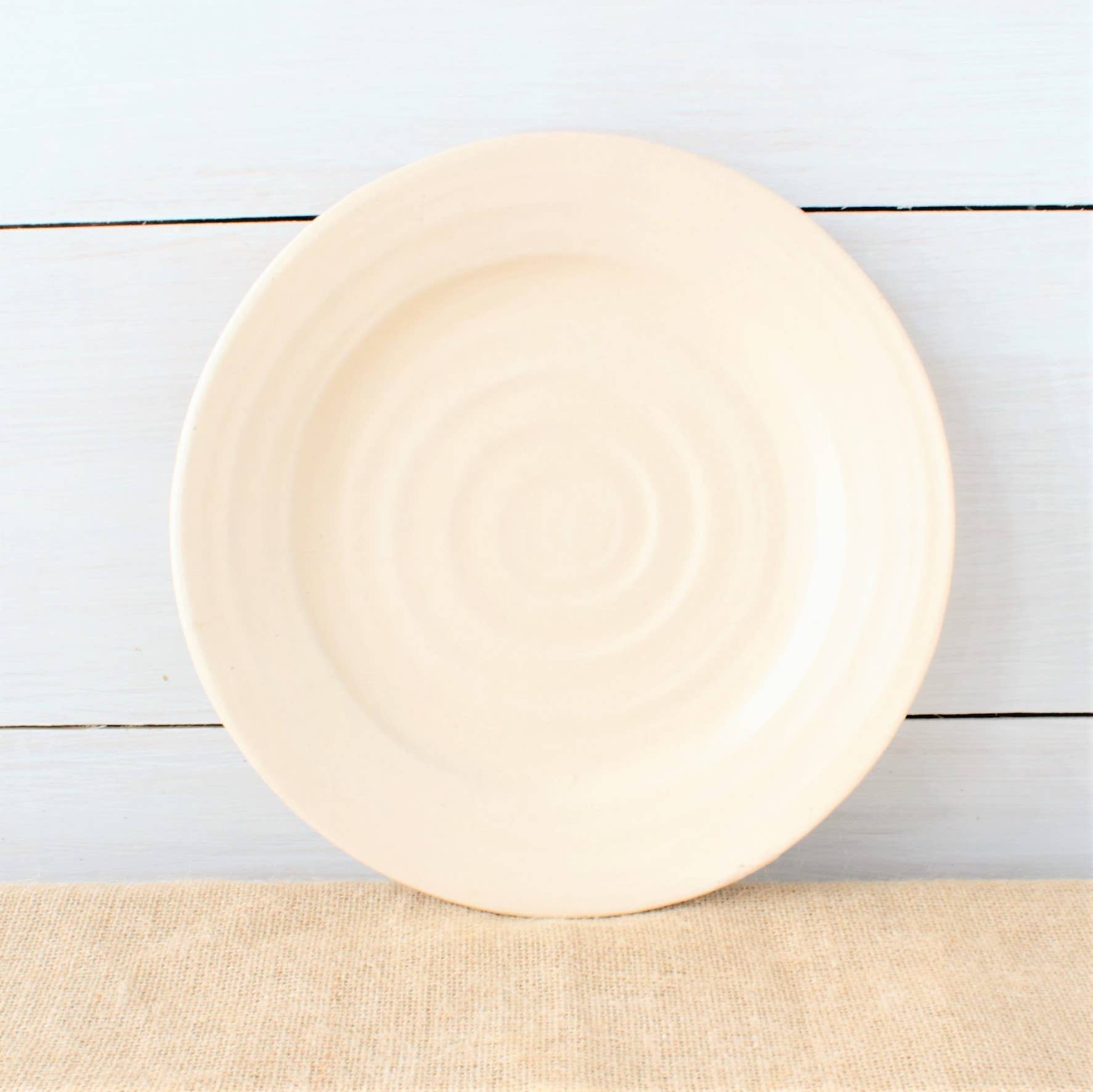 Rowe Pottery - Wholesale Dinner Plate - Farmhouse Ridges Dinner Plate - Drift White0