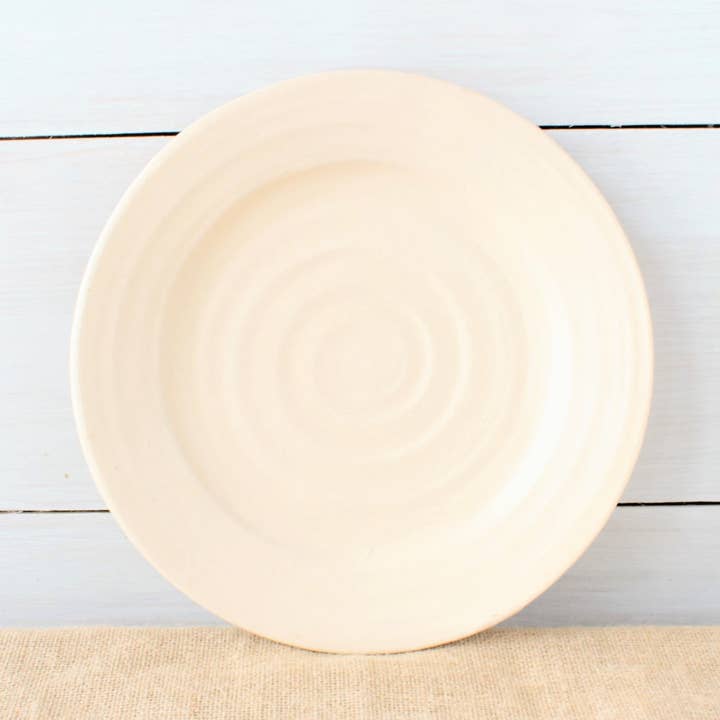 Rowe Pottery - Wholesale Dinner Plate - Farmhouse Ridges Dinner Plate - Drift White0