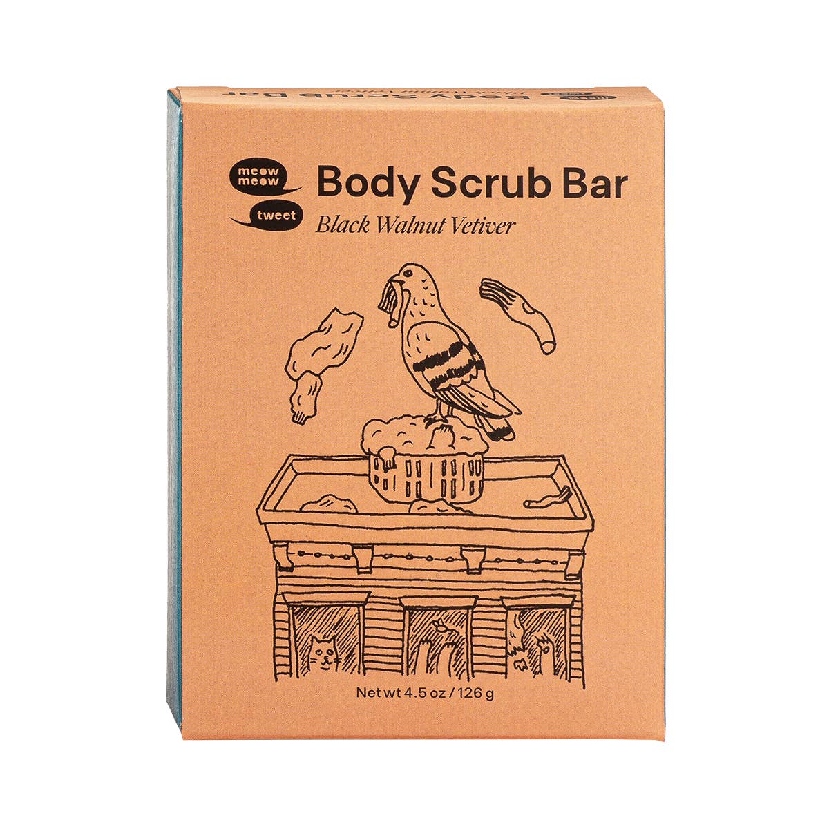 Meow Meow Tweet – wholesale Bar Soap – Black Walnut Vetiver Body Scrub Bar