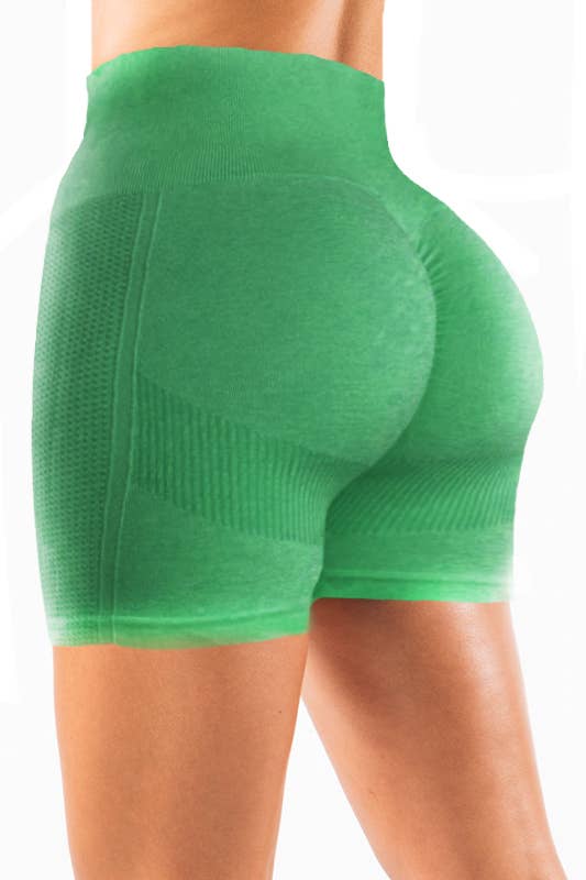 Color 5 - Wholesale Athletic Shorts - Women's - Seamless tow tone H/W scrunch butt lifting yoga shorts1