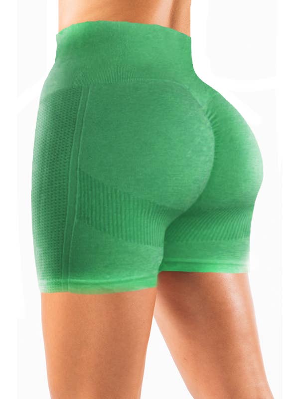 Color 5 - Wholesale Athletic Shorts - Women's - Seamless tow tone H/W scrunch butt lifting yoga shorts1