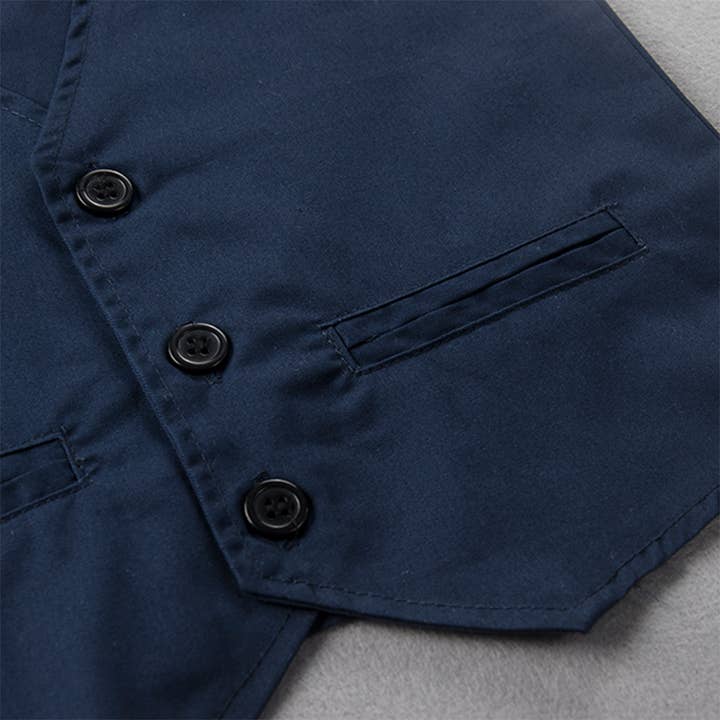 Fennco Styles – wholesale Kostymset – Barn – Marinvit dubbad 4st pojkdräkt för formell kostym