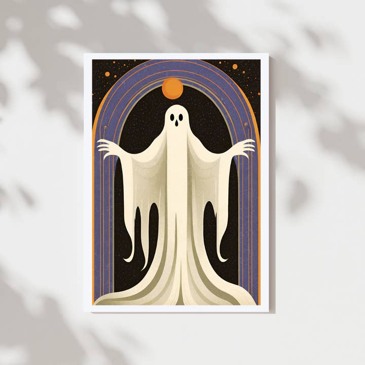 Cryptic Paper Co. - Wholesale Art Print - Celestial Art Deco Ghost Halloween Wall Art Print 1