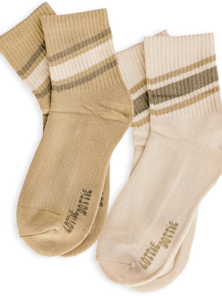 Womens Half-Crew Socks 2-Pack, Chill Pill Stripe Set for wholesale by Dot of Honey | Mom + Mini