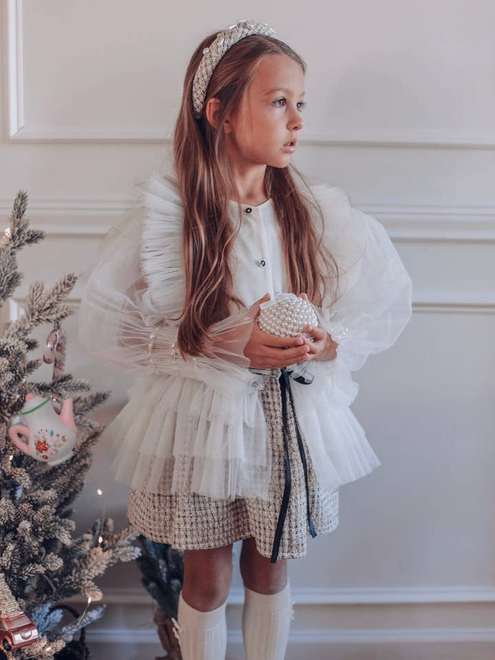 Petite Maison Kids – wholesale Dress – Kids – Vera Tweed Blouse and Skirt Set
