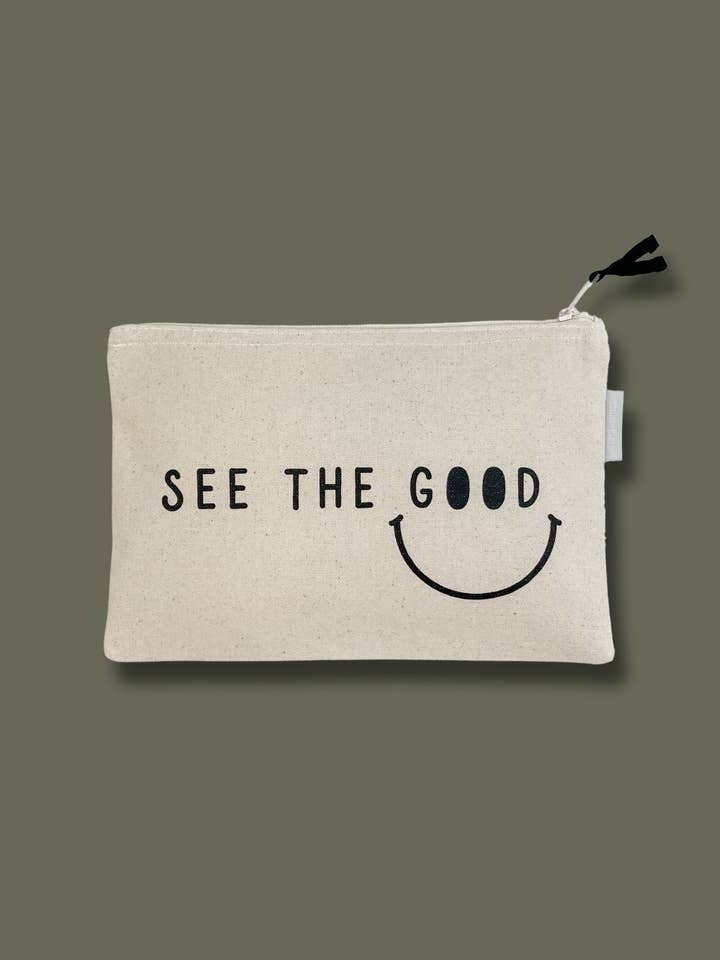See the Good Large Canvas Zipper Pouch for wholesale by Smiles + Heart