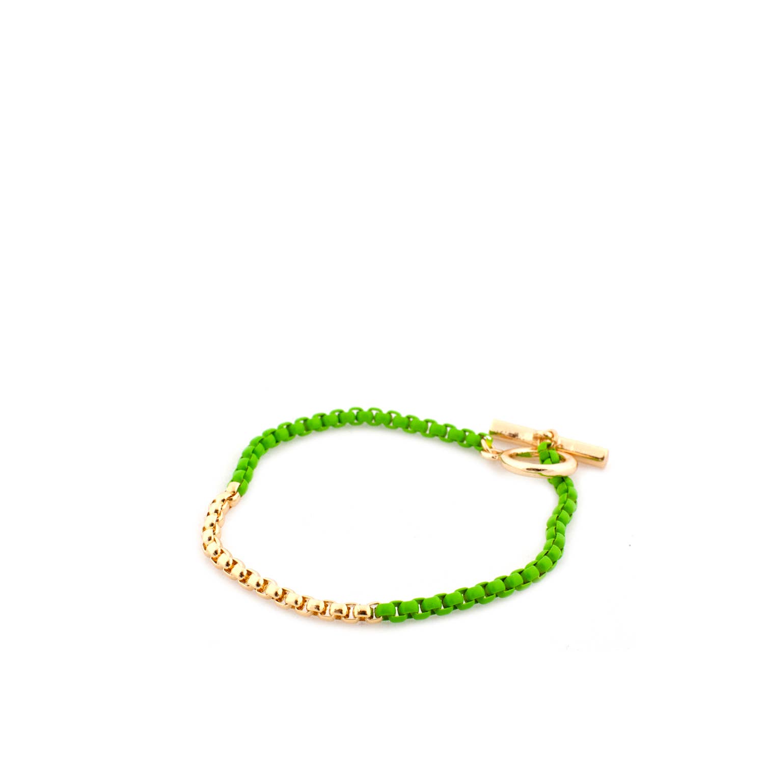 Marlyn Schiff - Wholesale Link & Chain Bracelet - Metal & Enamel Box Chain Bracelet0