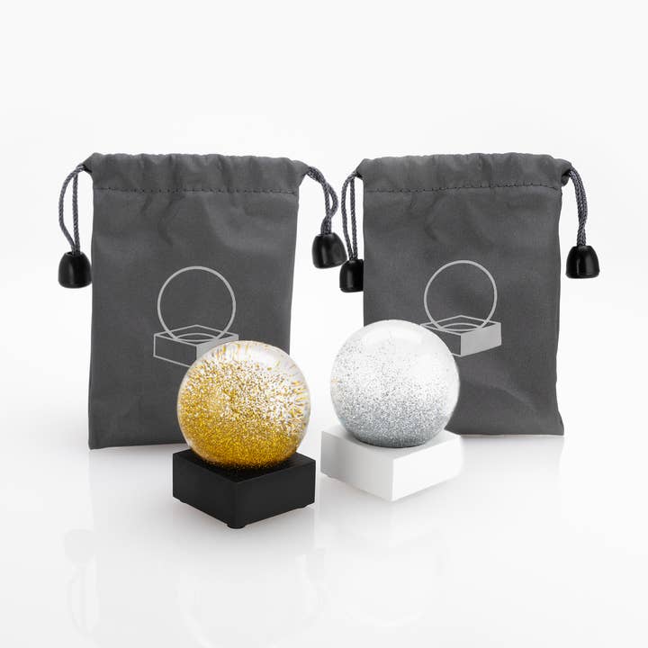 CoolSnowGlobes - Wholesale Snow globe - Bling Mini Snow Globe Mixed Set of 12 (6 silver, 6 gold)