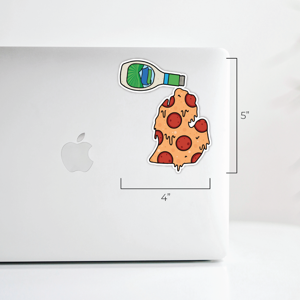 Stuck on Michigan - Wholesale Sticker - Pizza + Ranch Michigan Waterproof Sticker — Original Design3