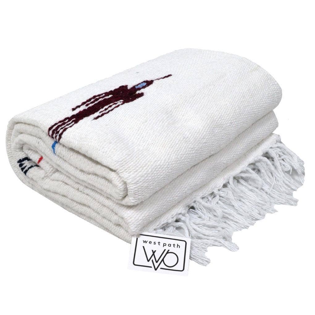 West Path - Wholesale Yoga Blanket - Namaste White Baja Thunderbird Yoga Blanket1