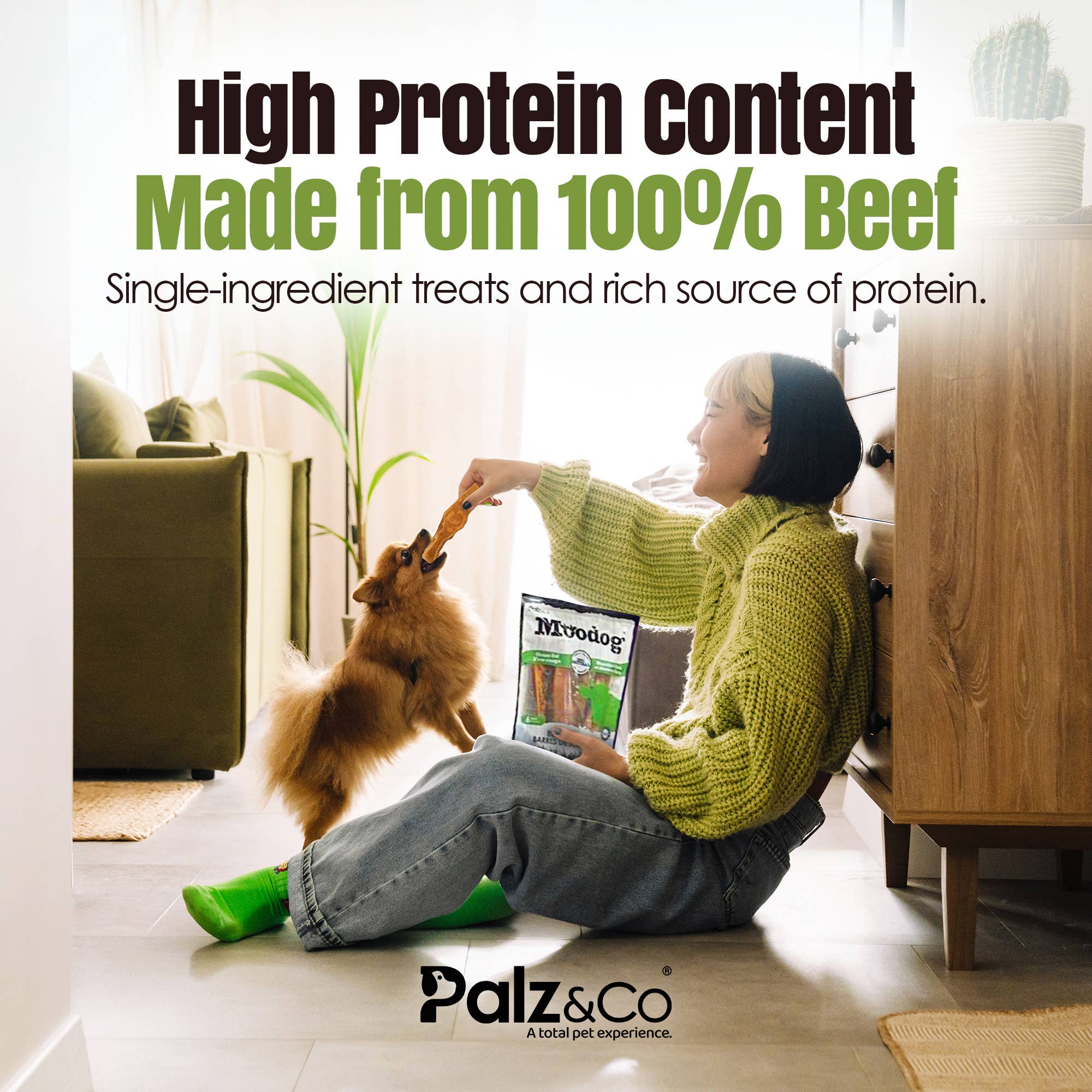 Palz&Co - Wholesale Pet Treats - Dog - Moodog Beef Cheek Bars - Pack of 64