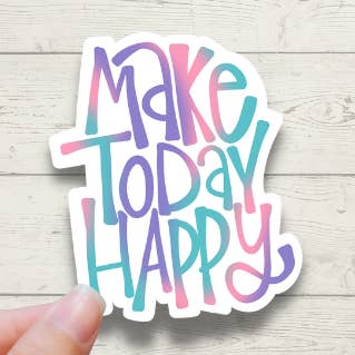 Autocollants de motivation écrits à la main « Make Today Happen » pour la vente par Forest Crafts