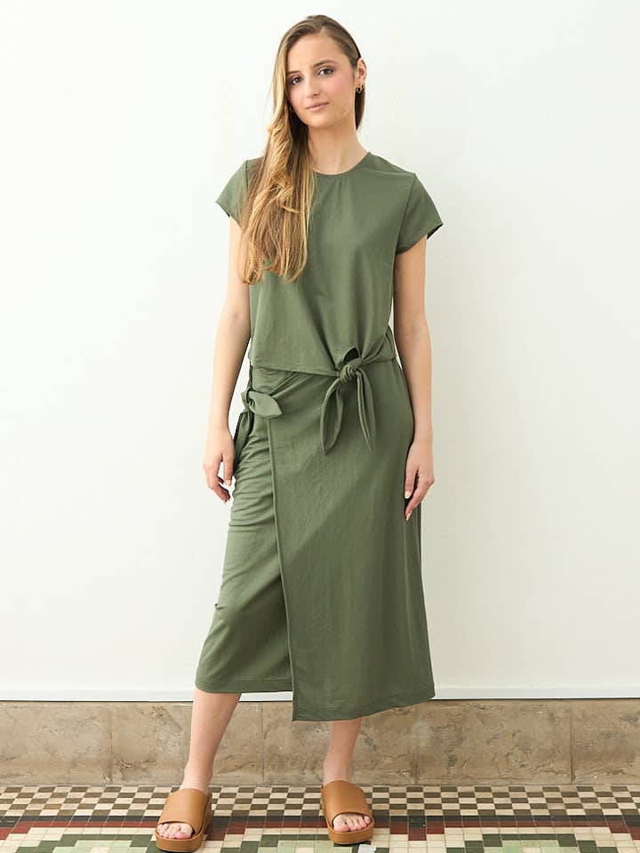 OLIVE GREEN KNIT TOP for wholesale by Cottyfish