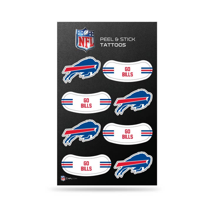 Rico Industries - Wholesale Temporary Tattoo - NFL Buffalo Bills Peel & Stick Temporary Tattoos