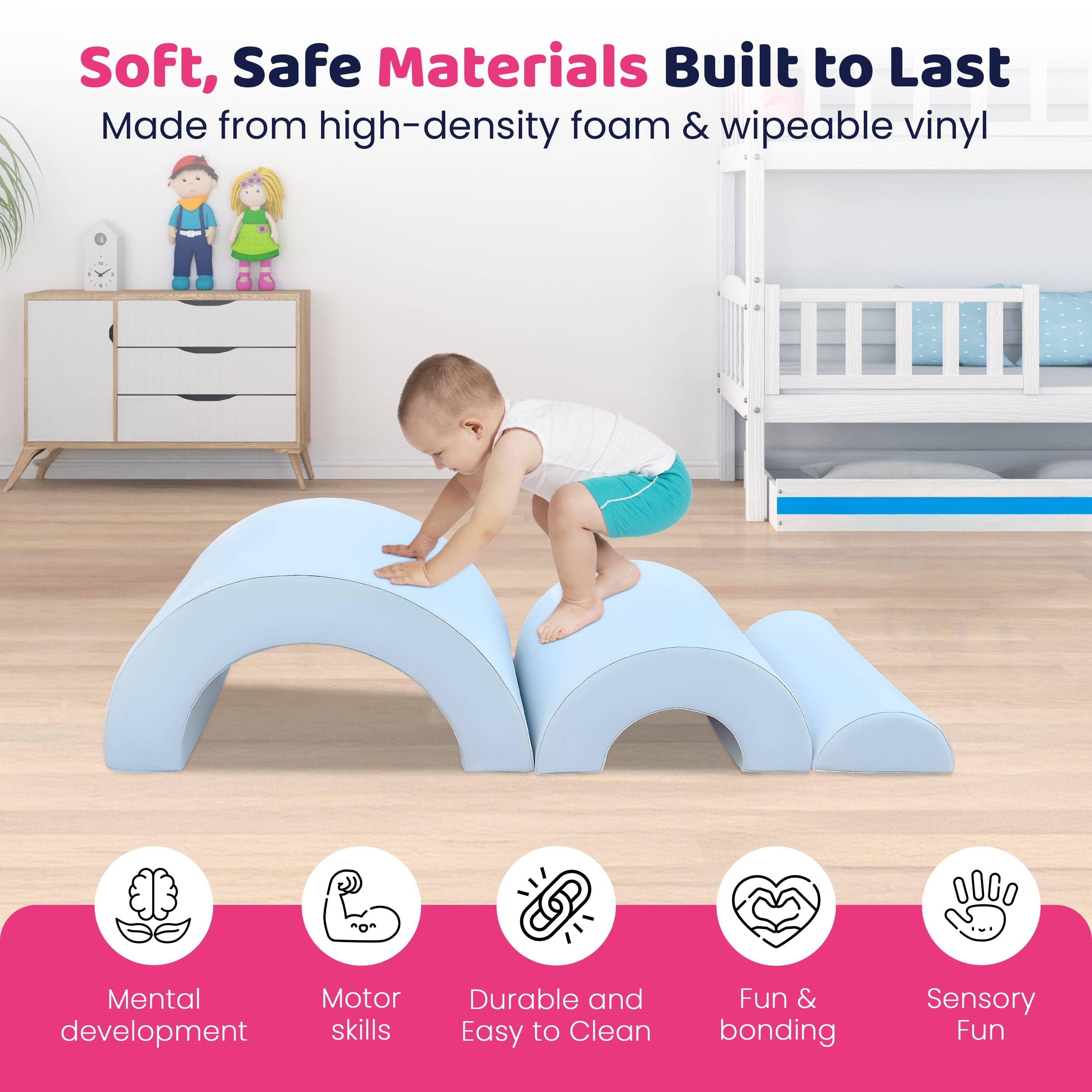 TQ FURNITURE – wholesale Toy set – Kids – Soft Play 3-Sections Rainbow Bridge10