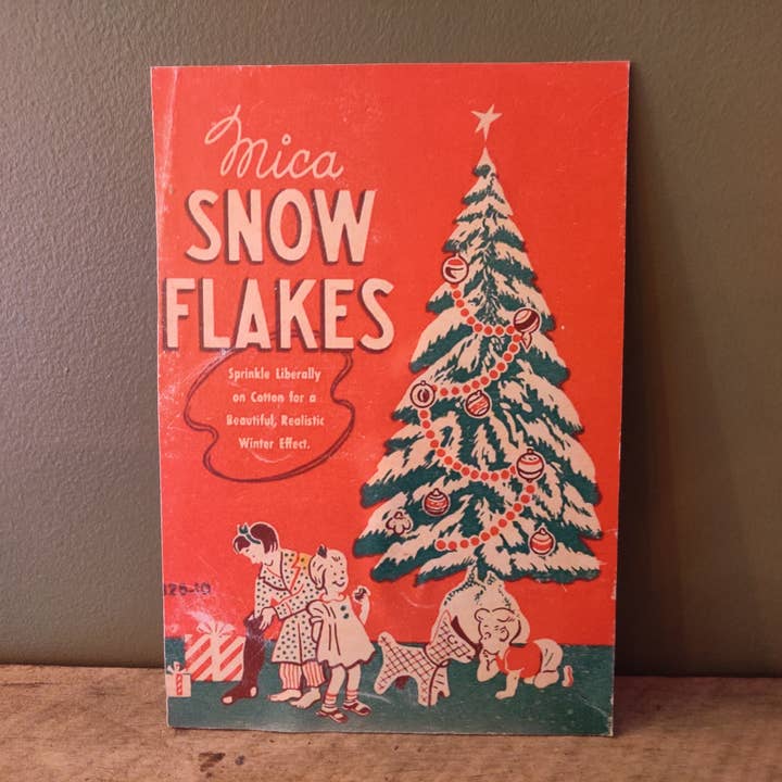 Scatola natalizia in legno con fiocchi di neve in mica per la vendita all'ingrosso da parte di The Sawmill Shop