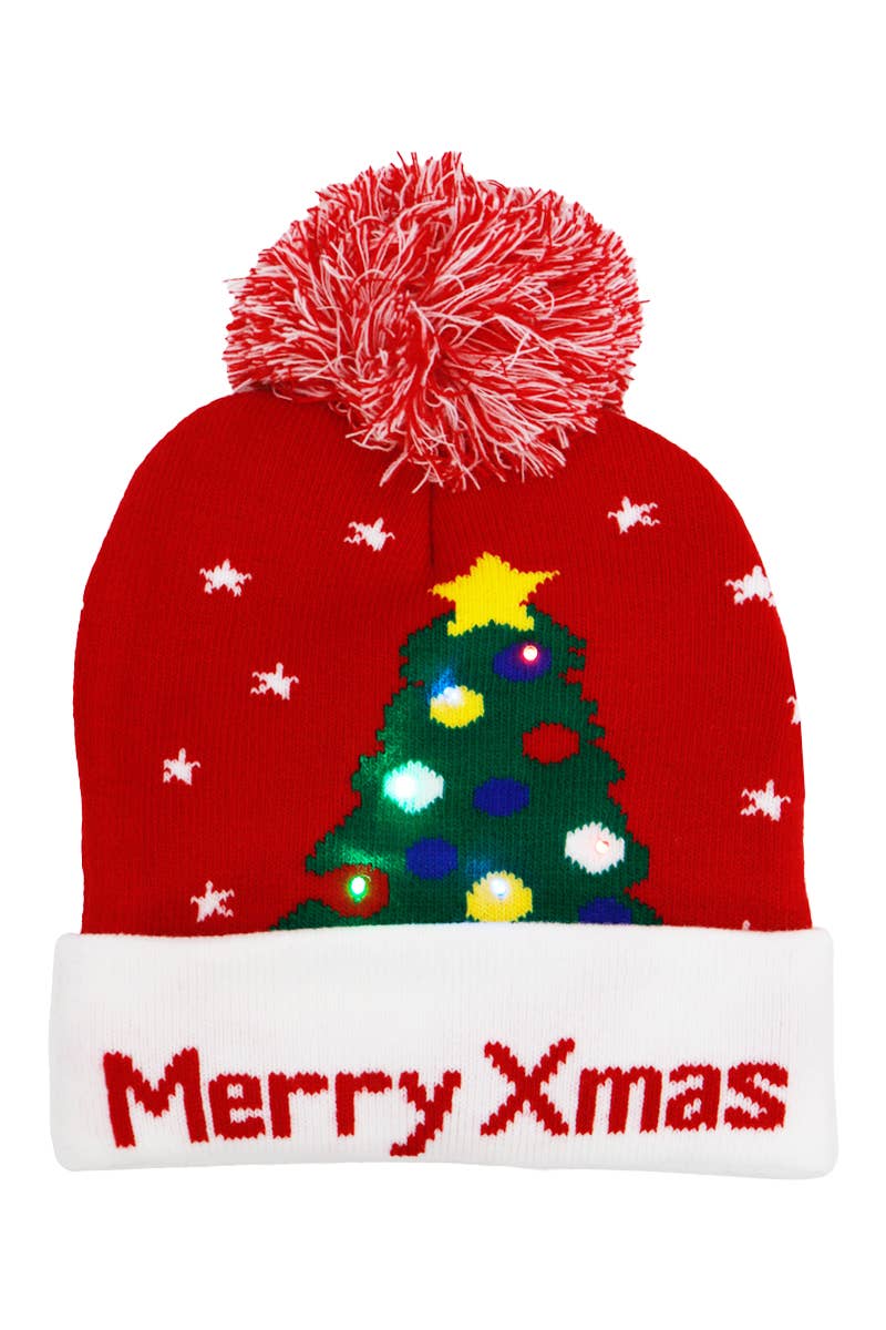 Cap Zone - Wholesale Beanie - Kids - Toddlers Christmas LED Light-Up Cuffed Beanie9