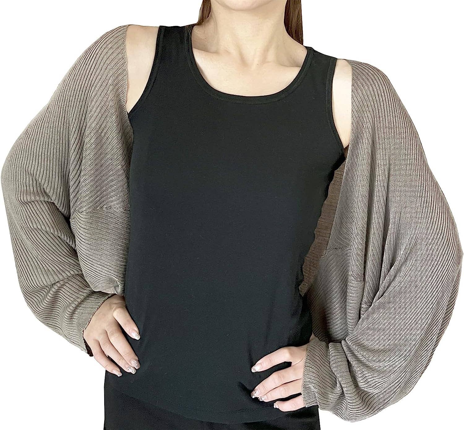 Fennco Styles – Engroshandel Cardigan - Dame – Ribstrikket cardigan bolero shrug17