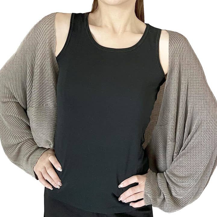 Fennco Styles – Engroshandel Cardigan - Dame – Ribstrikket cardigan bolero shrug17