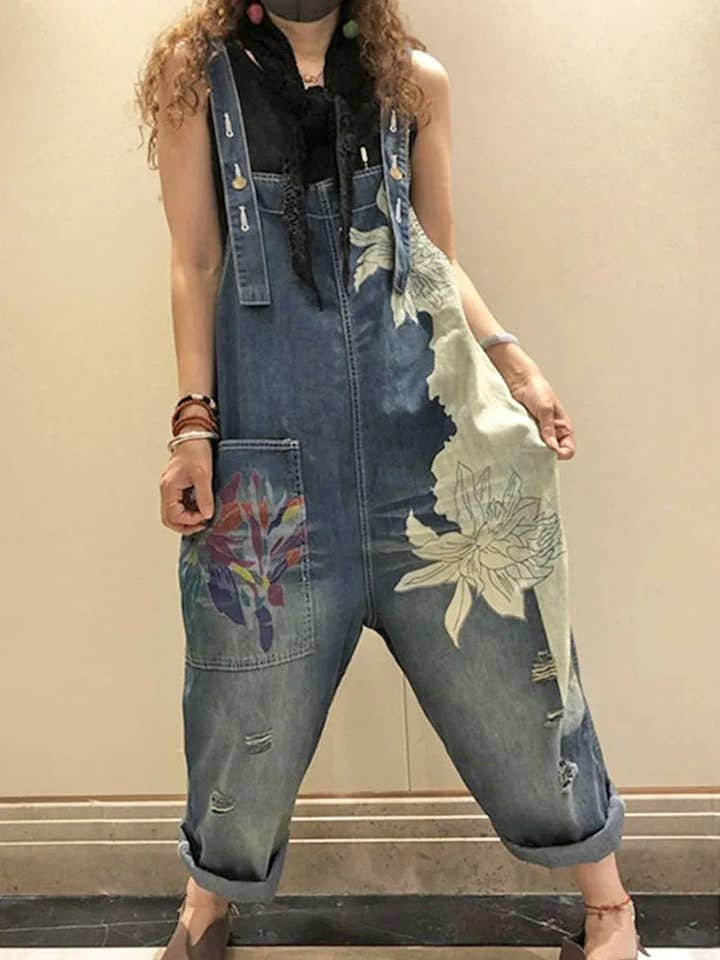 Serenity Collective - Wholesale Overalls - Women's - Denim Luxury Bleached Overall Jumpsuit0