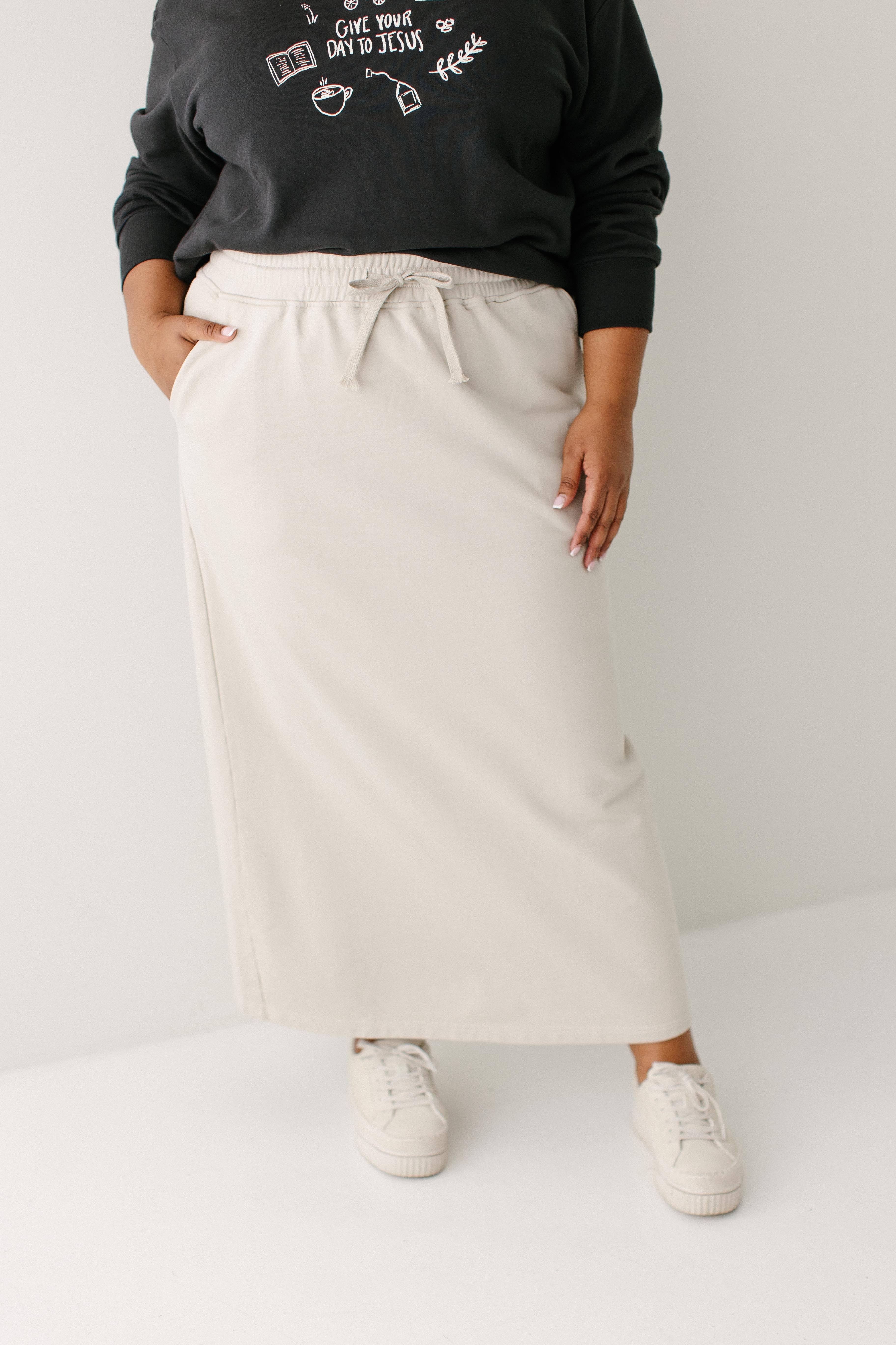 Bege claro Saia Sweatshirt 'Megan' Maxi para venda a revendedores na Faire6