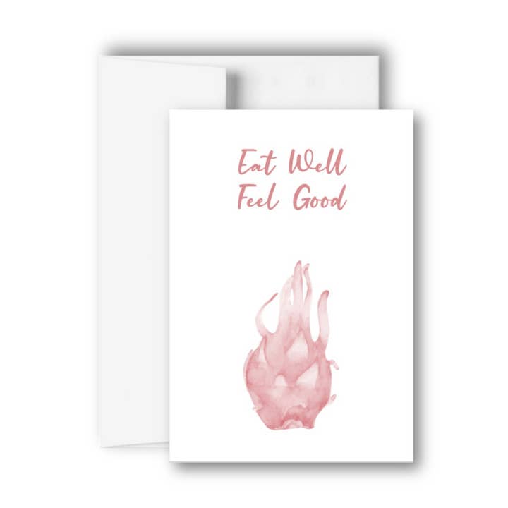 Eat Well Feel Good Passion Uppmuntrande Gratulationskort för wholesale av Brandi Creations Design Studio