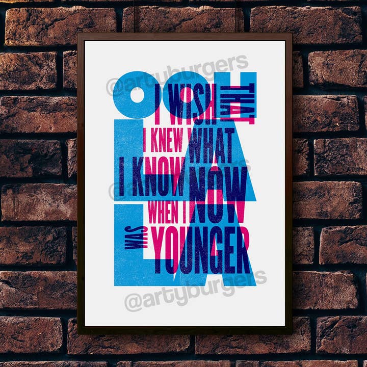 Ooh La La Music//Poster musicale ispirato al testo degli Small Faces per la vendita all'ingrosso da parte di ArtyBurgers