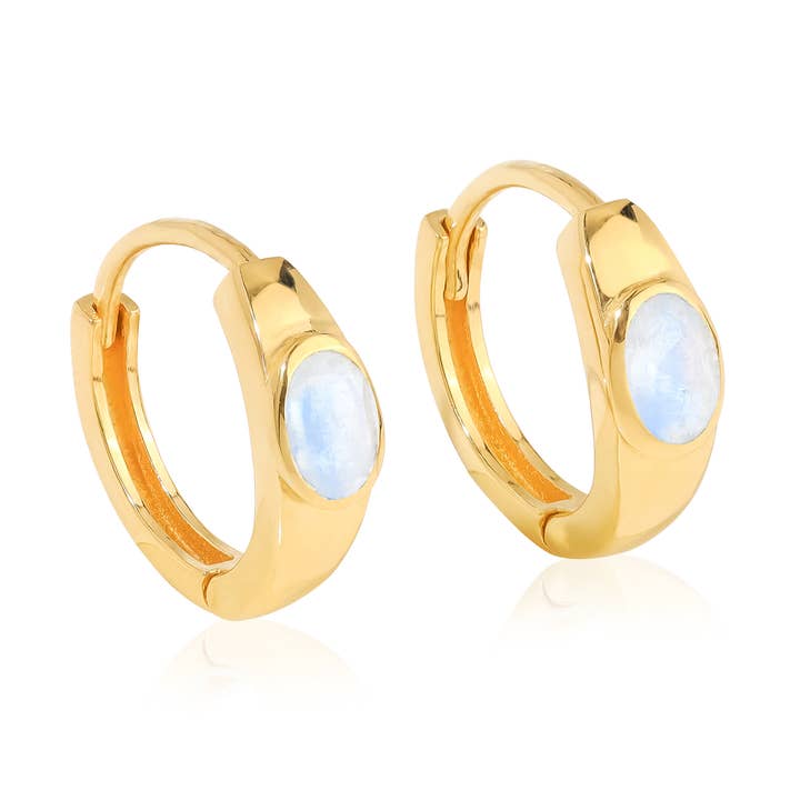 14K guldbelagt over sølv regnbue månesten øreringe for engroshandel hos Tiramisu