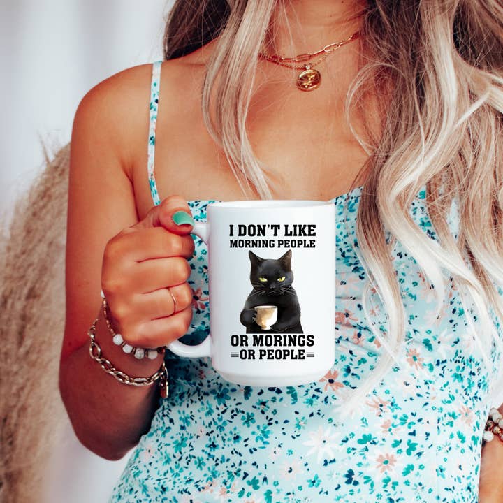 Kaffeetasse „In Not a Morning Person“, 15 Unzen für den Großhandel von De Klerk De Signs