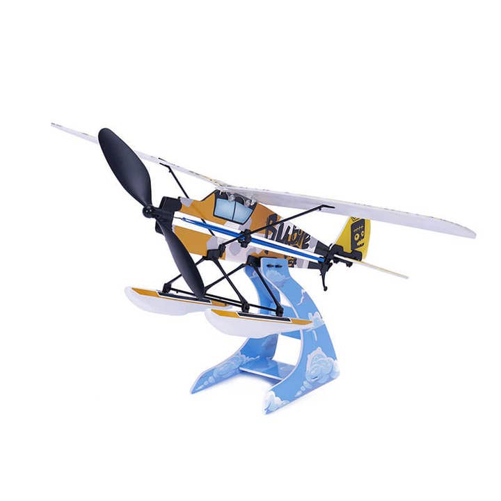 PlaySTEM - Wholesale DIY Craft Kit - Kids - Seaplane - Modern Series, Rubber Band Airplane Science
