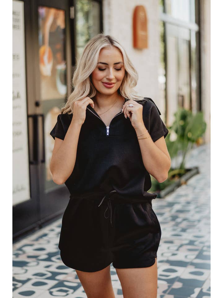 Black Half Zip Scuba Set for wholesale on Faire