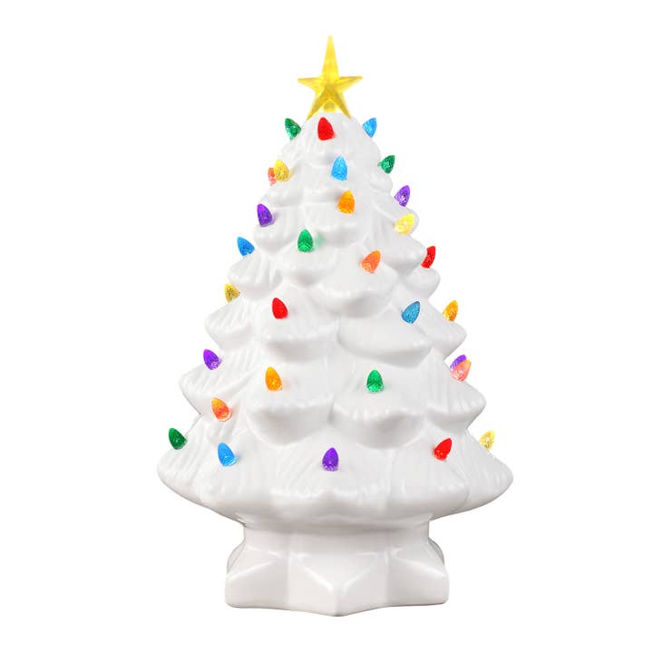 Sapin nostalgique, 14 po, blanc pour la vente par Mr. Christmas