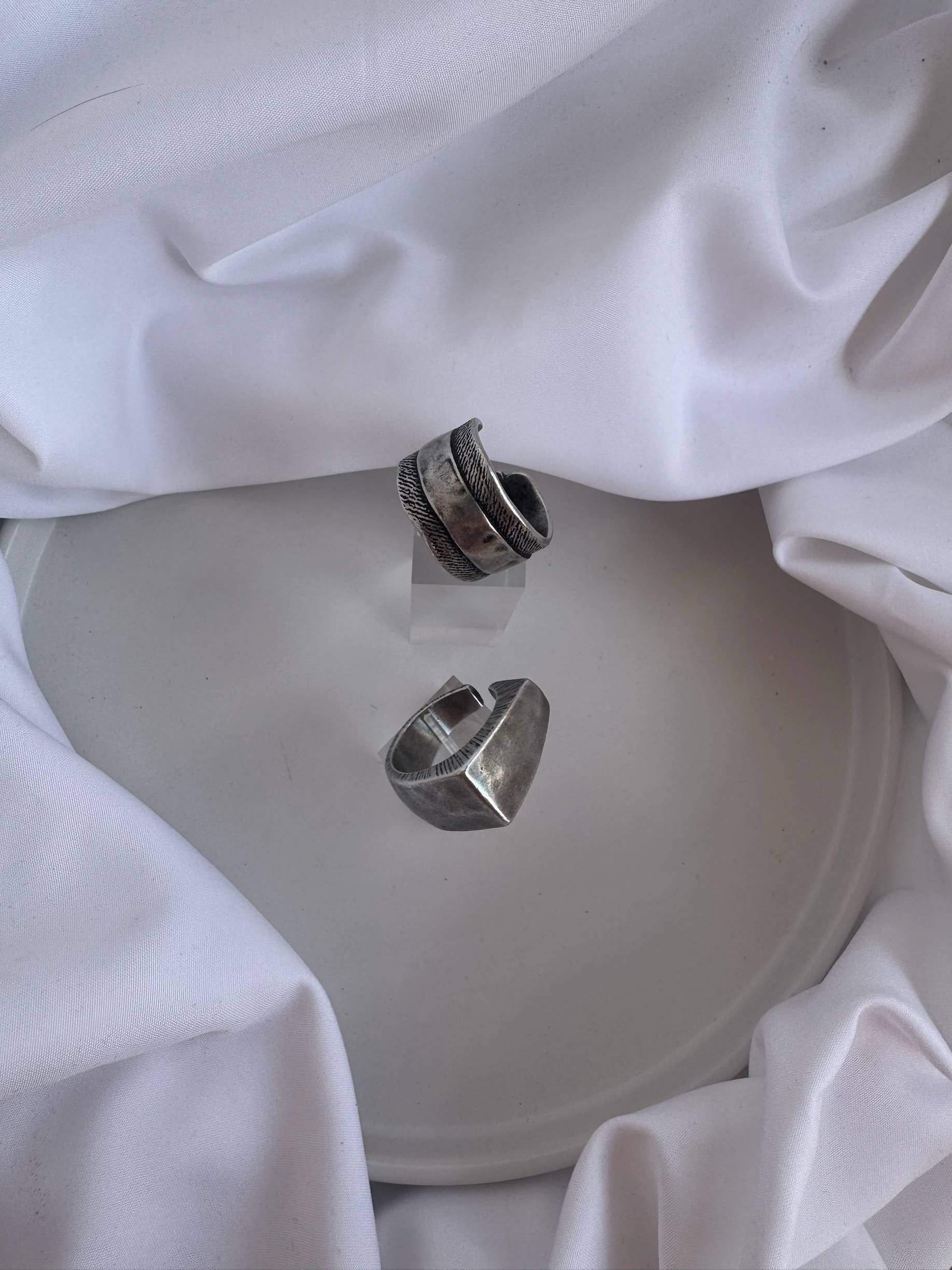 Christina Christi - Wholesale Band/gestapelde ring - Herenring set van twee zilveren verstelbare ringen5