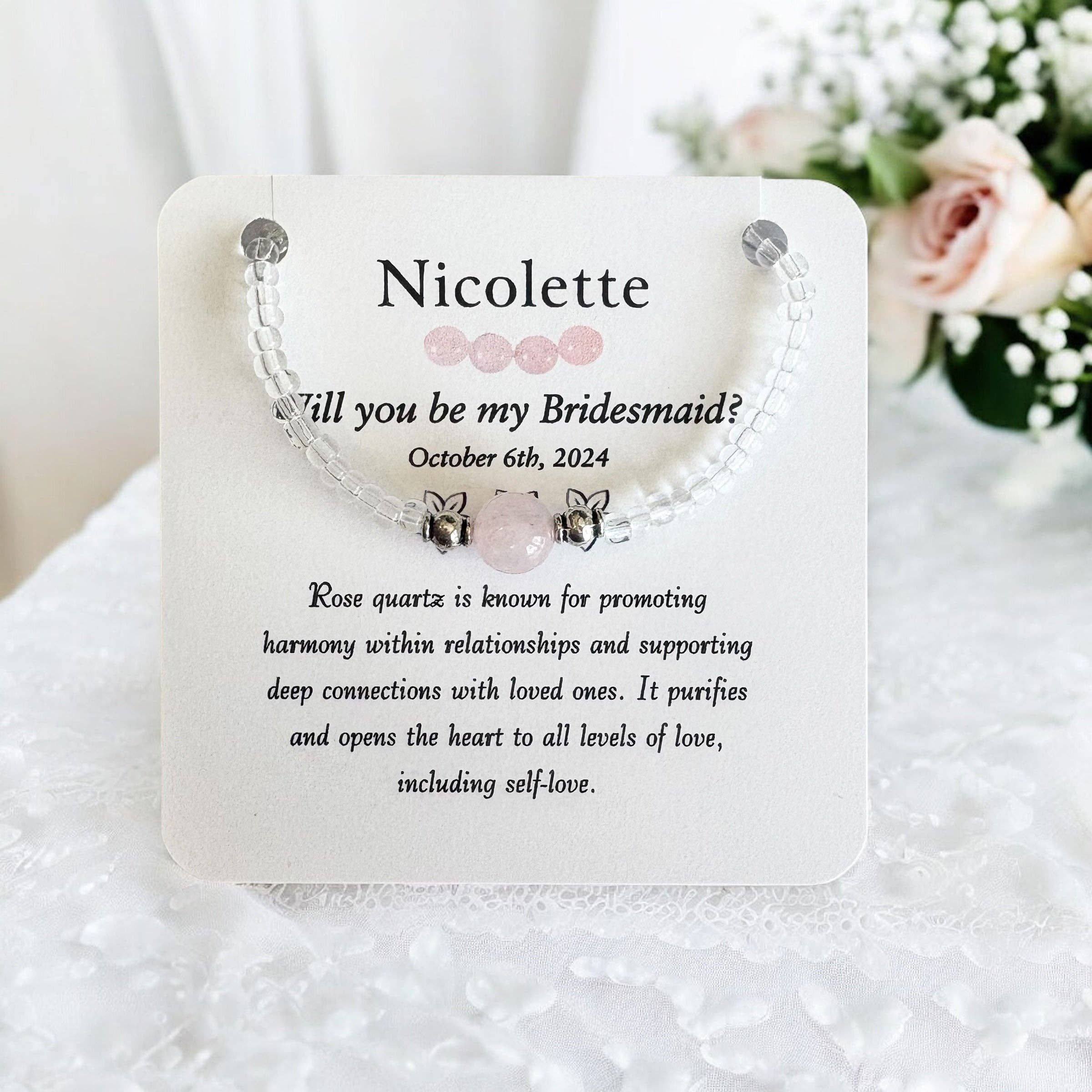 Mindful Intentions® - Wholesale Beaded Bracelet - Will You Be My Bridesmaid Bracelet- Personalized Gift1