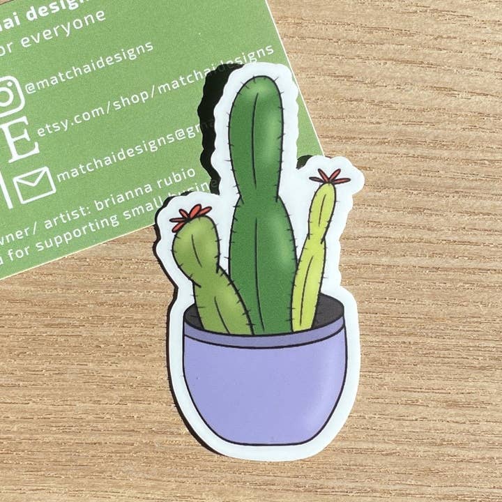cactus sticker for wholesale by Matchai Designs