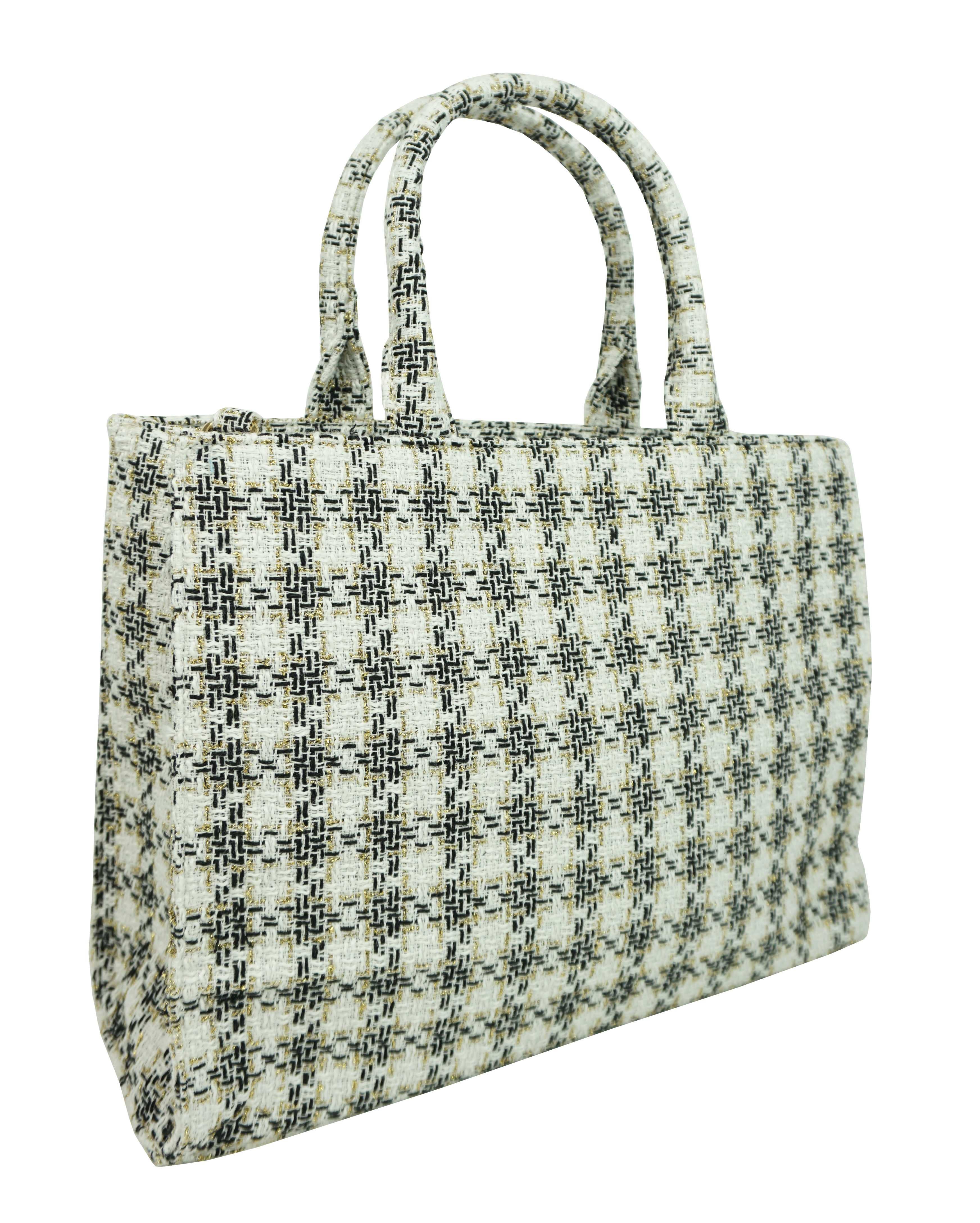 Anais - Venta al por mayor Bolsa de asa- Mujer - Bolso tote con estampado de tweed 36233-17