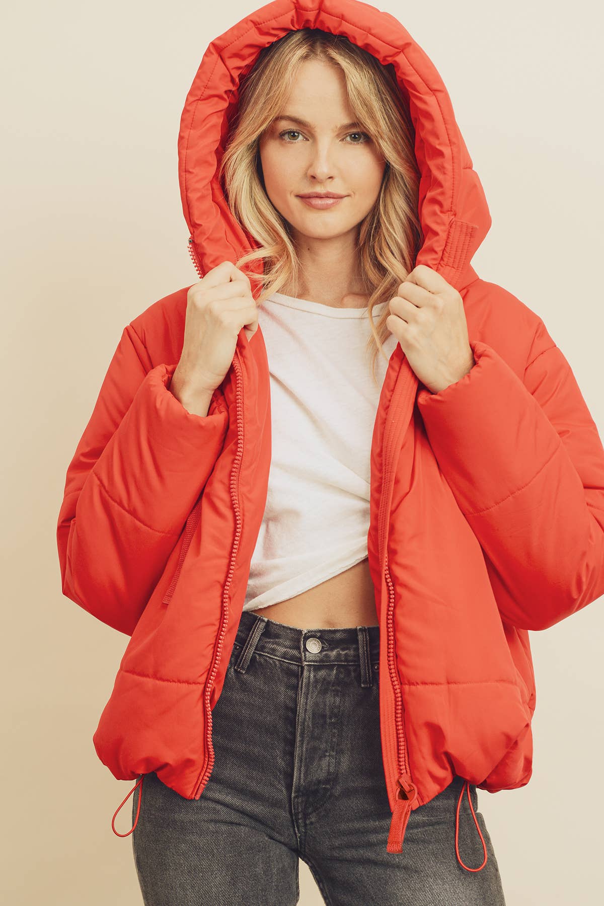 Dress Forum - Vente Doudoune – femme - Doudoune à capuche avec cordon de serrage FJ442418