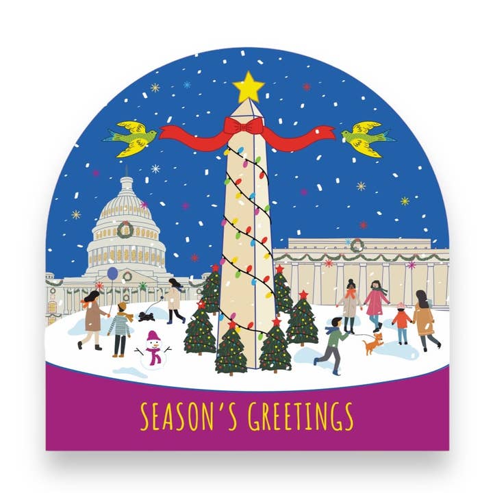 Tarjeta navideña: saludos de temporada desde Washington DC para venta al por mayor de Naked Decor