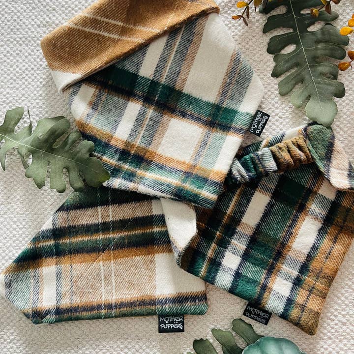 Gilmore Plaid Bandana for wholesale by Mother Puppers Co.