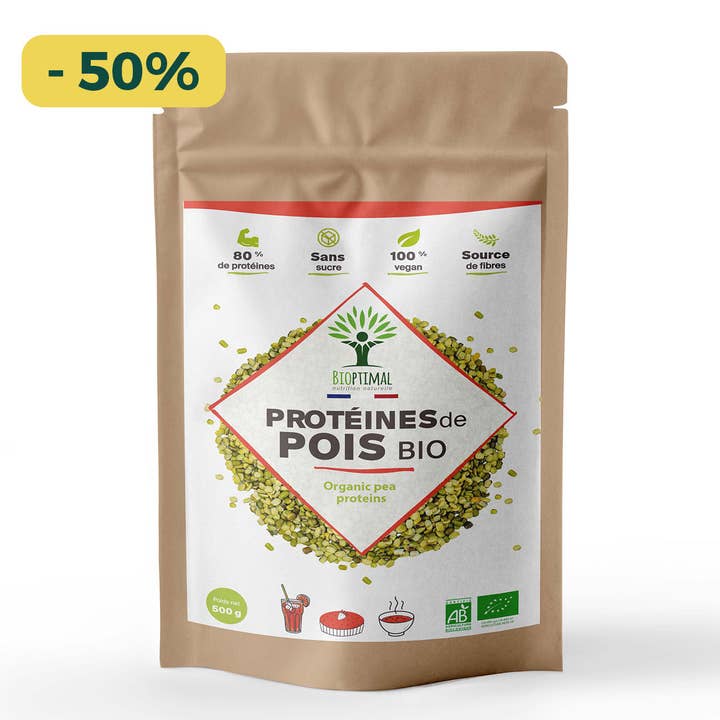 Organic Pea Protein Powder - Packaged in France for wholesale by Bioptimal