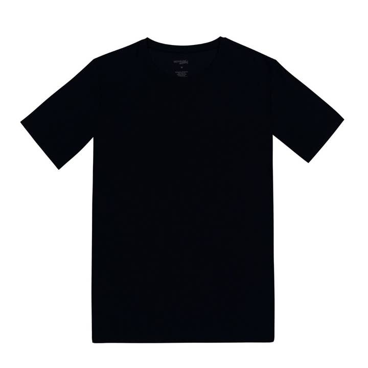 Men's Rib-Knit Bamboo Short Sleeve Lounge Top - Black for wholesale by Midnight Mischief