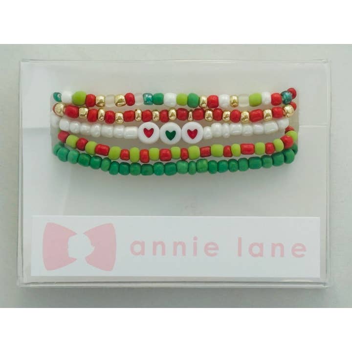 Ensemble de cinq bracelets perlés Annie Lane - couleurs vives de fête pour la vente par Annie Lane