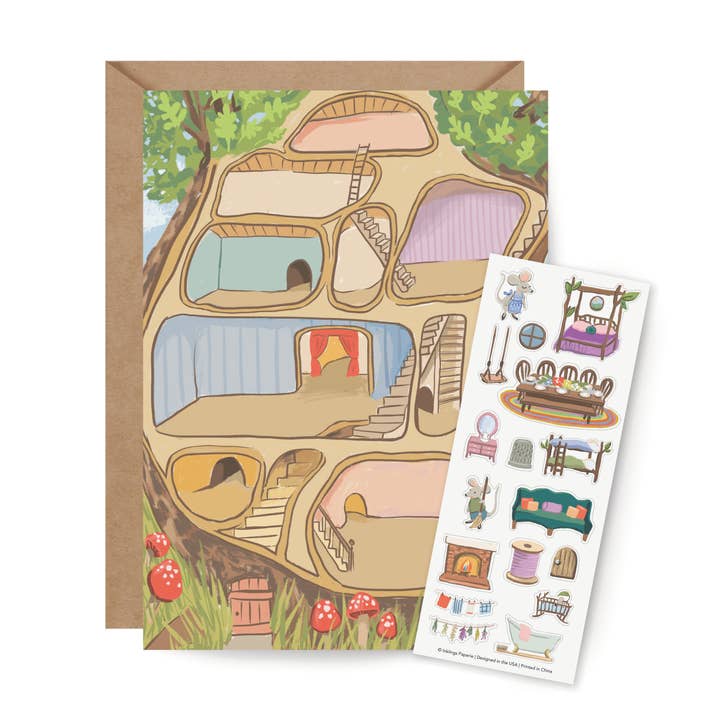 Sticker Scene Card - Mouse House for wholesale by Inklings Paperie